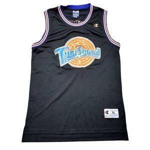 Vintage Champion Men's Basketball Jersey XL Blue Tune Squad Bugs Bunny #1